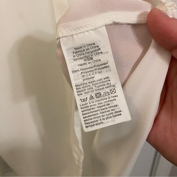 J.Crew Factory White Short Flutter Sleeve Semi-Sheer Button Up Blouse Size XXL - Picture 5 of 7